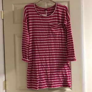 Pink Striped Sweater Dress